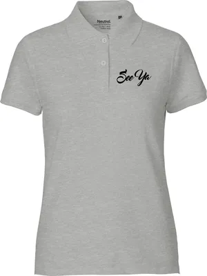Produktbild von Huuraa Damen Polo Shirt See Ya Spruch XXL Sport Grey Bio Baumwolle Fairtrade Poloshirt Geschenkidee