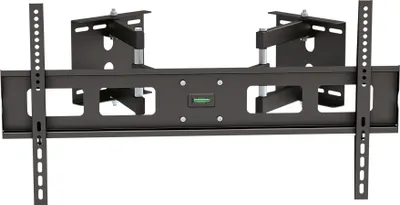 A black metal TV wall mount is shown against a white background.