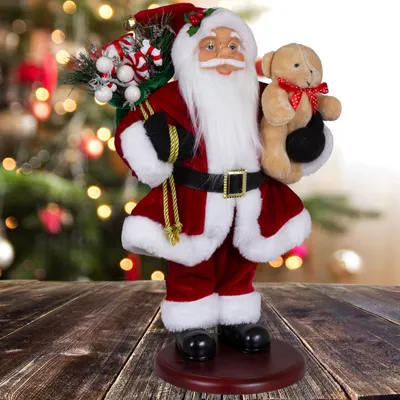 Produktbild von Weihnachtsmann 45cm Sander auf Podest Dekofigur Weihnachten