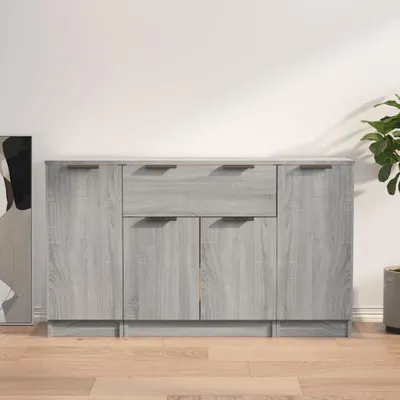 Immagine prodotto di vidaXL Credenze 3 pezzi. Materiale a base di legno Sonoma grigio