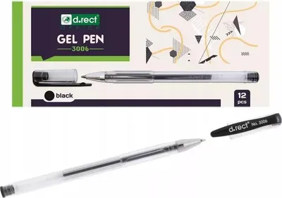 Image de D.RECT Stylos gel noirs 0,3 mm - 12 pièces