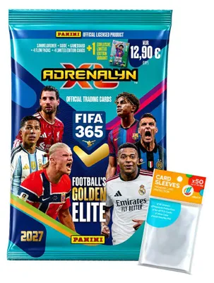 Image de Lot comprenant des cartes de collection FIFA 365 Adrenalyn XL 2027 : 1 boîte de démarrage + pochettes de rangement exclusives