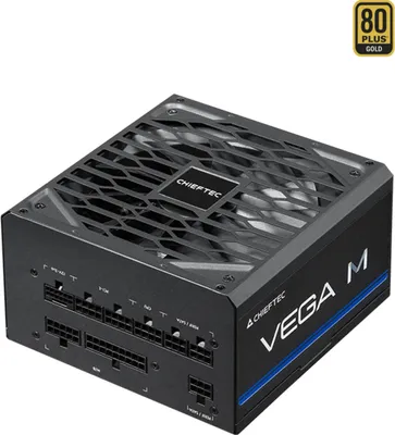 Produktbild von Chieftec Vega M PPG-1000-C Netzteil 1000W Schwarz, 1000 W, 100 - 240 V, 50/60 Hz, 12 A, 100 W, 1000 W