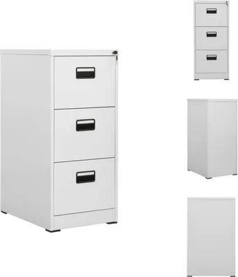 Imagen del producto de vidaXL Archivador de acero, gris claro, 46x62x102,5 cm - Archivadores