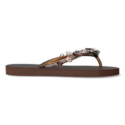 Produktbild von Uzurii Heart Bronze Damen Flip Flops Coffee Größe 35/36