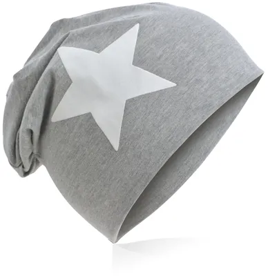 Produktbild von Kinder Beanie Gross Stern Grau S