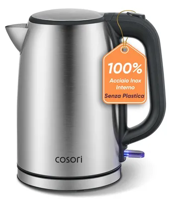 Immagine prodotto di Bollitore elettrico in acciaio inossidabile COSORI, capacità 1,7 litri, senza plastica