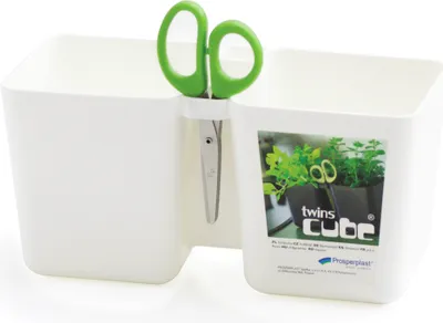 Obrázok produktu pre Prosperplast Kvetináč Na Bylinky Twins Cube 24X11X12Cm, Biela