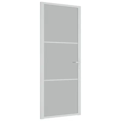 Zdjęcie produktu dla vidaXL Drzwi wewnętrzne 83x201,5 cm Białe matowe szkło i aluminium