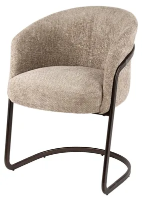 Imagen del producto de Silla de comedor FURNLUX Sway, color crema y bronce. 59 cm de alto. Color principal: beige. Dimensiones: 59 x 79 x 58 cm