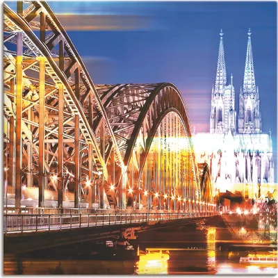 Produktbild von ARTland Leinwandbild Köln Skyline Abstrakte Collage 10 Größe: 40x40 cm