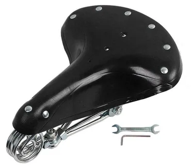 Produktbild von Vintage-Fahrradsattel aus echtem Rindsleder mit Federung
