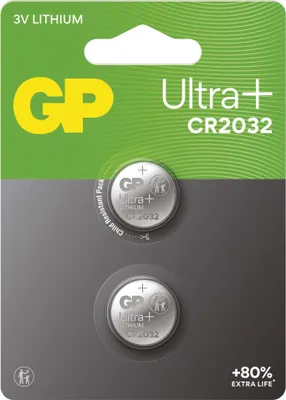 Lithiová knoflíková baterie GP Ultra plus CR2032, 2 ks