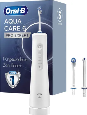 Produktbild von Oral-B AquaCare 6 Pro-Expert, 0,15 l, Weiß, Kabellose Munddusche, Rotierende Zahnbürste, Oxyjet, Berührung