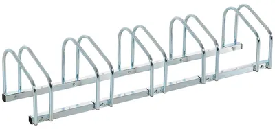 Produktbild von Fahrradst?nder aus Stahl fš¹r 5 Fahrr?der, 145 ¡Á 33 ¡Á 27 cm, silber