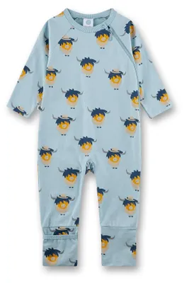 Produktbild von Sanetta Baby-Strampler lang blau Büffel 62