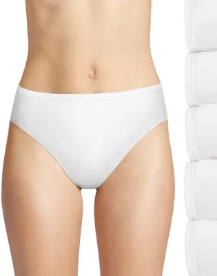 Zdjęcie produktu dla Hanes Ultimate, damskie, 6-częściowy zestaw, oddychające majtki z bawełny, białe