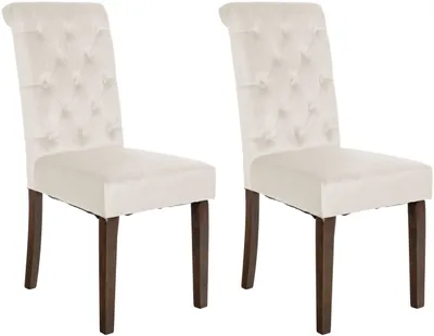 Produktbild von 2er Set Esszimmerstühle Lisburn Samt creme