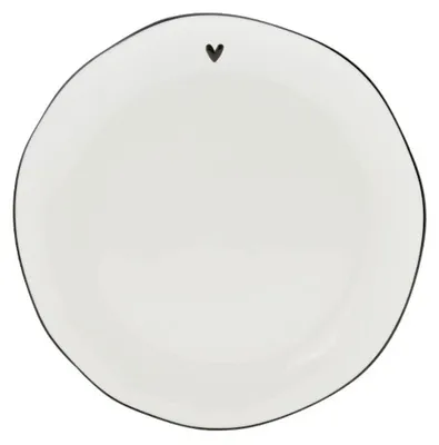 Produktbild von Dessertteller HEART mit schwarzem Herz D. 16cm Bastion Collections