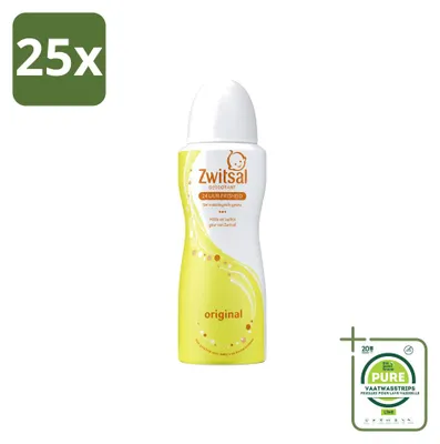 Zdjęcie produktu dla 25 sztuk dezodorantu w sprayu Zwitsal Origineel, pojemność 100 ml - opakowanie zbiorcze