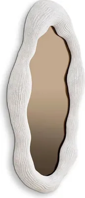 Produktbild von Casa Padrino Luxus Spiegel Weiß / Bronze 71 x 6 x H. 123 cm - Ovaler Designer Wandspiegel - Garderoben Spiegel - Schlafzimmer Spiegel - Luxus Qualität