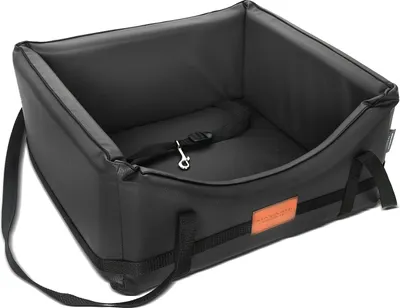 Produktbild von Hundeautositz Kunstleder Pako Schwarz XL 75 x 65 cm Hundesitz Hundebett Autokörbchen Hundekorb Autositz Bett Mayaadi Home