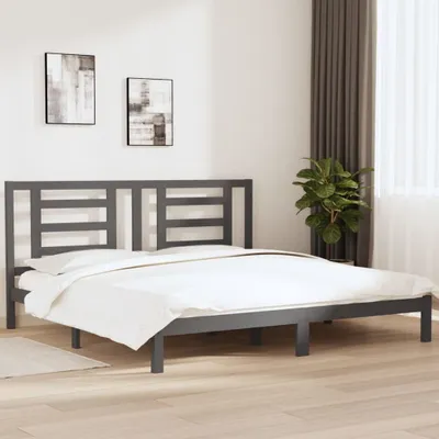 Produktbild von Massivholzbett Grau Kiefer 200x200 cm , Klassische Betten Design 2024