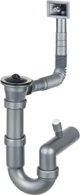 Image de Siphon pour évier en acier, 1 cuve - évacuation 2