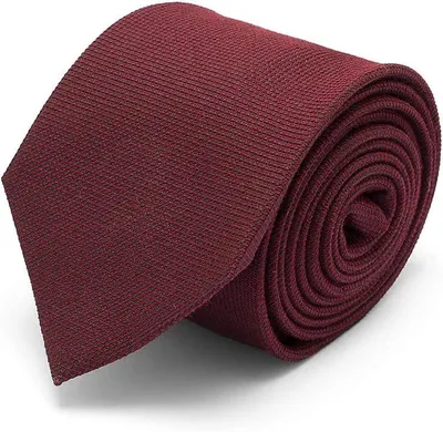 Imagen del producto de Corbata delgada, 148 x 8 cm, de lana y seda, color burdeos, ideal para ocasiones formales