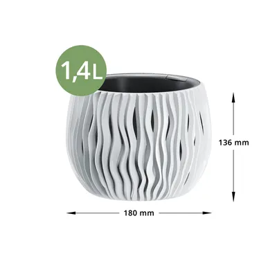 Produktbild von 2x Blumentopf mit Einsatz Pflanzkübel Blumenkübel Rund Pflanztopf SANDY BOWL