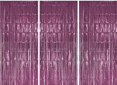 Produktbild von 3x Lametta Vorhang - rose - 91x244 cm