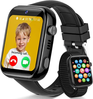 Produktbild von JoJoego 4G Kinder Smartwatch mit Videoanruf, GPS, SOS, IP68 wasserdicht, WiFi, Schulmodus, Schrittzähler und Sprachchat