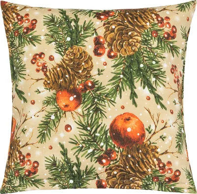 Obrázok produktu pre Vianočný vankúš – 45 x 45 cm – zelený, béžový, oranžový