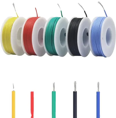 Productafbeelding van Elektrische kabel, verzinto koper, siliconenisolatie, siliconenleiding, 22AWG, 5x5 meter