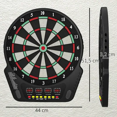 Produktbild von HOMCOM Elektronische Dartscheibe Dartboard Soundeffekte LED Anzeige 27 Spiele