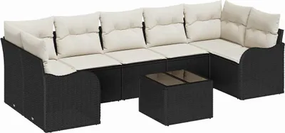 Immagine prodotto di Set divano da giardino vidaXL Nero 55 x 55 x 37 cm in polyrattan