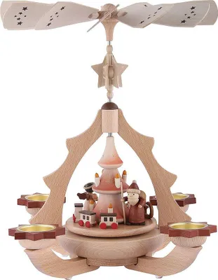 Produktbild von 1-stöckige Pyramide Bescherung natur- 36x31x31cm von Zeidler Holzkunst