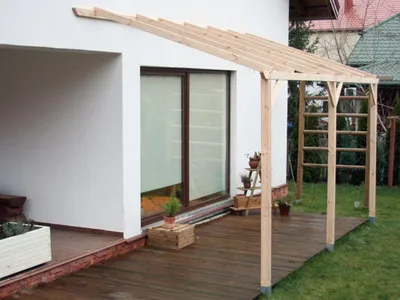 Image de Carport Mural Adossable 15,00 m² – Pin Sylvestre – Structure en Bois – Sans Couverture