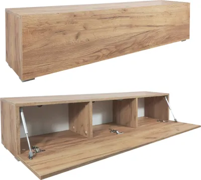 Produktbild von Milionmeblicom Fernsehtisch Fernsehschrank TV Verdeckter Griff mit Soft-Close Lowboard Hängend Oder Stehend für Wohnzimmer Gold-Eiche 135 CM