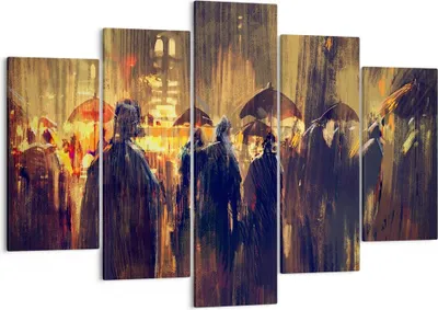 Produktbild von Bild auf Leinwand - Leinwandbild - Leute Regen so - 150x100cm - Wand Bild - Wanddeko - Wandbilder - Leinwanddruck - Bilder - Kunstdruck - Wanddekoration - Leinwand bilder - Wandkunst - EA150x100-3837