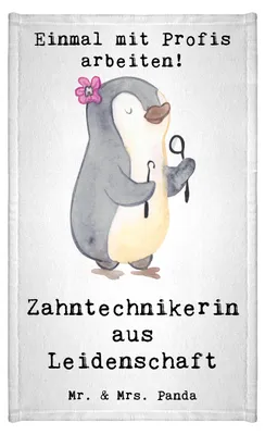 Produktbild von Mr. & Mrs. Panda Handtuch Zahntechnikerin Leidenschaft - Weiß - Geschenk, Kleines, Klein, Gästehandtuch 30x50, Gästetuch, gäste wc