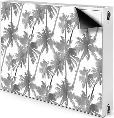 Produktbild von Magnet Heizkörper Heizkörper-Abdeckung Heizkörperabdeckung 90x60 cm  - Graue Palme