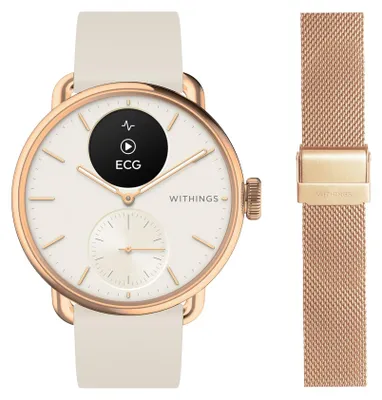 Image de Withings ScanWatch 2 - 38 mm Sable et Or rose, 1,6 cm (0,63"), OLED, 34,6 g