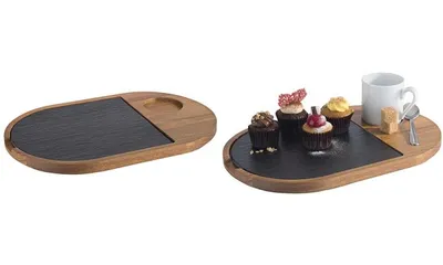 Productafbeelding van APS-Germany 00814, Ovaal, Tablet, Hout, Zwart, Bruin, 175 mm, 280 mm, 20 mm