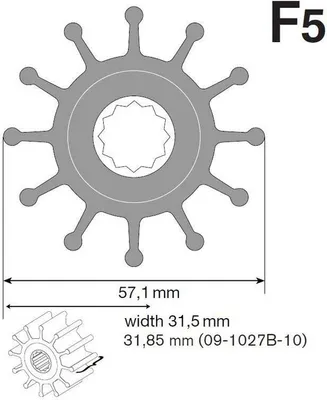 Produktbild von Johnson Impeller für F5 Pumpe, Nitril