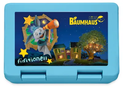 Produktbild von Spreadshirt KiKA-Baumhaus Mit Fidi Teleskop Brotdose Lunchbox, One size, Saphirblau