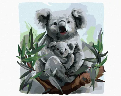 Produktbild von Zuty - Malen nach Zahlen - KOALA UND SEIN BABY, 40x50 cm, ohne Keilrahmen
