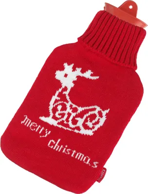 Produktbild von Original Snoozy Wärmflasche 2 Liter mit Merry Christmas Bezug - Kuschelige Bettflasche für Weihnachten - Winter Geschenkidee