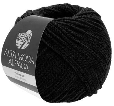 Produktbild von Lana Grossa ALTA MODA ALPACA 50 g edles Garn aus hauchfeinem Baby-Alpaca 140 m Farbe 006 - Schwarz