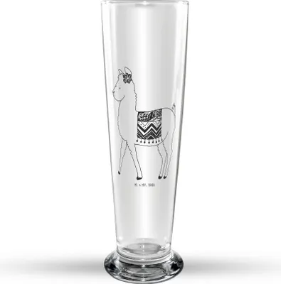 Produktbild von Mr. & Mrs. Panda Bierglas Alpaka Stolz - Transparent - Geschenk, Trinkglas, Bierbecher, Bier Glas, Glasbierglas, Glasbecher